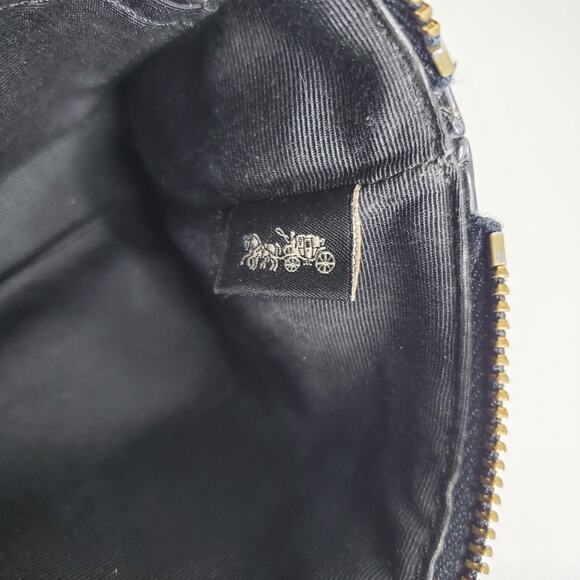 Coach Corner Zip Crossgrain Leather Wristlet Blue corner zip small wristlet - Picture 6 of 10